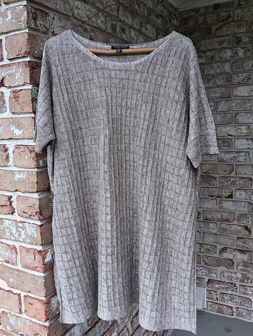 Eileen Fisher Linen Melange Knit Short Sleeve Tunic
